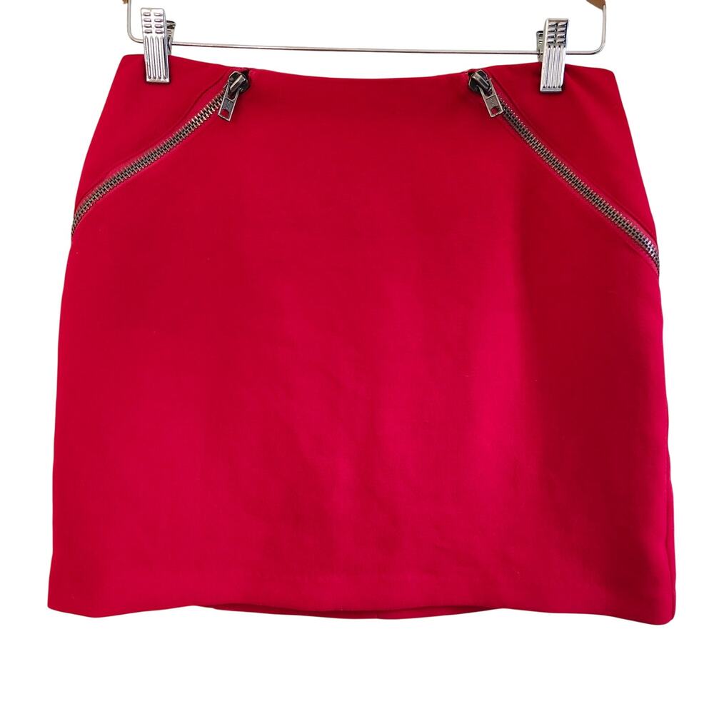 BCBGeneration Red Mini Skirt with Zippers Size 4